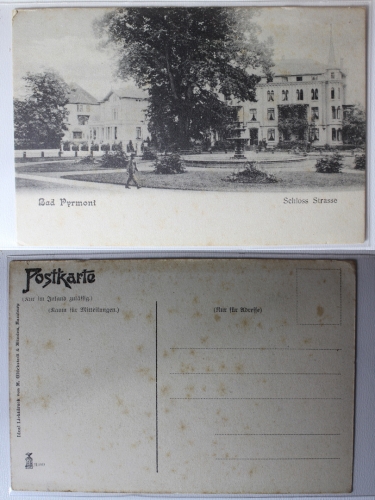 AK Bad Pyrmont Schloss Strasse ungebraucht #PA894