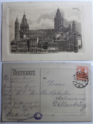 AK Mainz Dom 1918 gebraucht #PA926