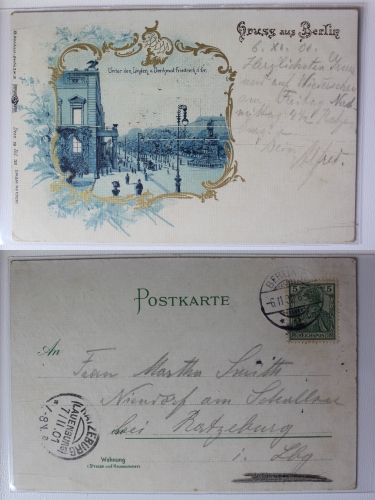 AK Berlin Unter den Linden u. Denkmal Friedrich d. Gr. 1901 gebraucht #PA709