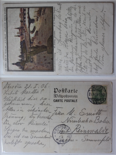 AK Dresden Künstlersteinzeichnung 1906 gebraucht #PA764