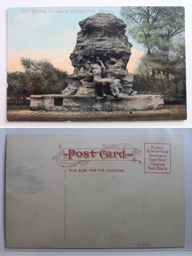 AK Chicago Drinking Fountain at Garfield Park ungebraucht #PA809