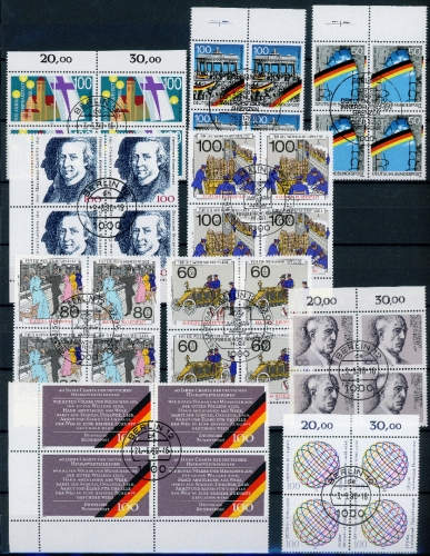 Bund Lot 4er Blöcke 90er Jahre zentr. gestempelt