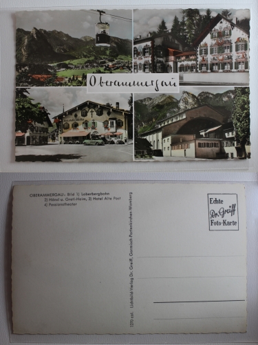 AK Oberammergau Mehrbildkarte Laberbergbahn, Passionstheater ungebraucht #PB042