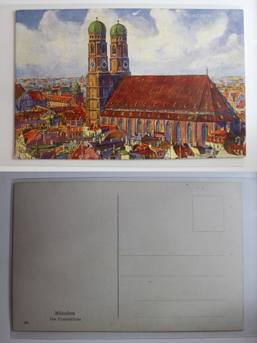 AK München Die Frauenkirche Künstlerkarte ungebraucht #PB045