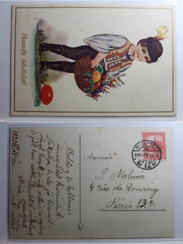 AK Budapest Husvèti üdvölet! 1933 gebraucht #PB190