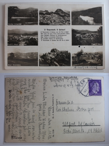 AK Furth Großer Arbersee, Abergipfel Mehrbildkarte 1942 gebraucht #PA963
