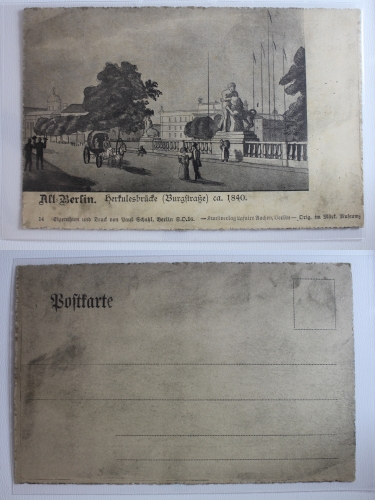 AK Berlin Herkulesbrücke (Burgstraße) ca. 1840 Künstlerkarte ungebraucht #PA973