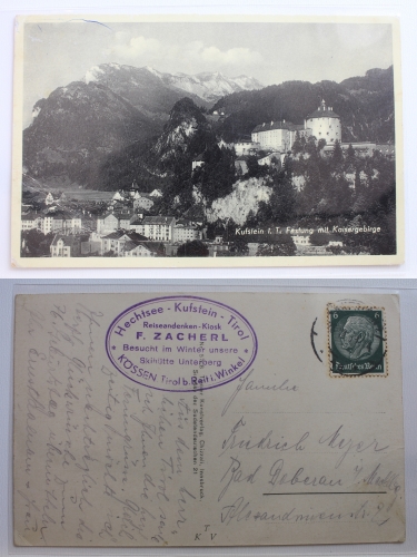 AK Kufstein Festung mit Kaisergebirge gebraucht #PB200
