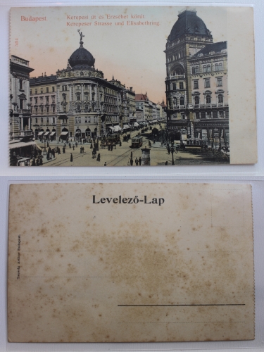 AK Budapest Kerepeser Strasse und Elisabethring ungebraucht #PB231