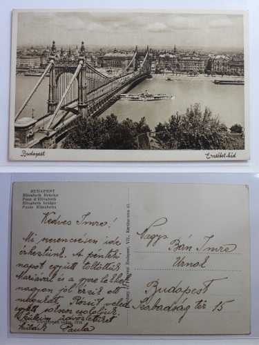 AK Budapest Elisabeth Brücke gebraucht #PB300