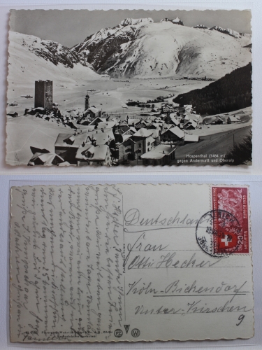 AK Hospenthal (1484 m) gegen Andermatt und Oberalp 1939 gebraucht #PB361