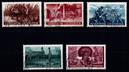 Liechtenstein 192-196 gestempelt