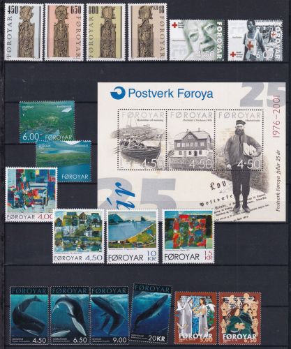 Färöer 387-413 postfrisch Jahrgang 2001 komplett inkl. Block #DHM12
