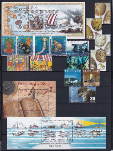 Färöer 414-435 postfrisch Jahrgang 2002 komplett inkl. Block #DHM13
