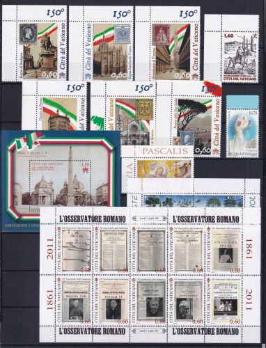 Vatikan 1690-1730 postfrisch Jahrgang 2011 komplett mit SK, MH & Blockm. #DHM24