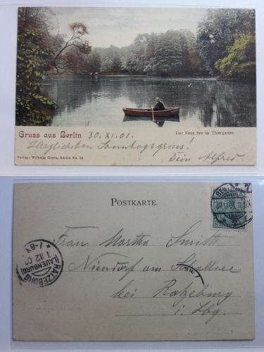 AK Berlin Der Neue See im Tiergarten 1901 gebraucht #PB423