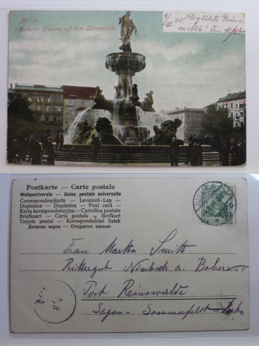 AK Berlin Herkulesbrunnen auf dem Lützowplatz 1905 gebraucht #PB437