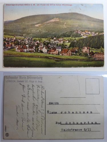 AK Braunlage Oberharz 600 m am Fusse des 921 m hohen Wurmbergs gebraucht #PB507