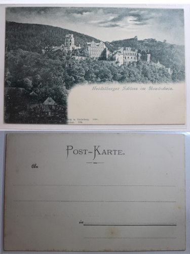 AK Heidelberg Schloss im Mondschein ungebraucht #PB509