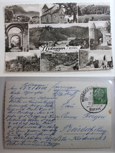 AK Nideggen Nixtor, Dürener Tot, Burg Mehrbildkarte 1958 gebraucht #PB559