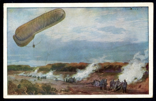 AK Feldpostkarte Deutscher Luftflotten-Verein Beobachtungsballon um 1916 gebraucht #IN342