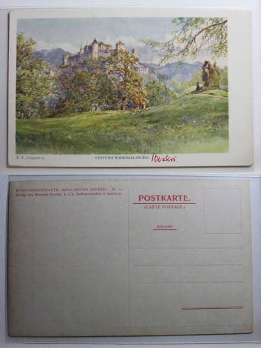 AK Salzburg Festung Hohensalzburg Künstlerkarte ungebraucht #PB782