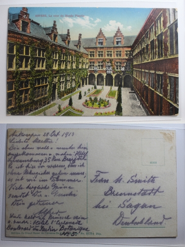 AK Antwerpen Anvers - La cour du Musée Plantin 1913 gebraucht #PB810