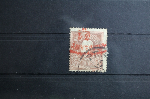 Österreich 14II gestempelt mit rotem Stempel #RT348
