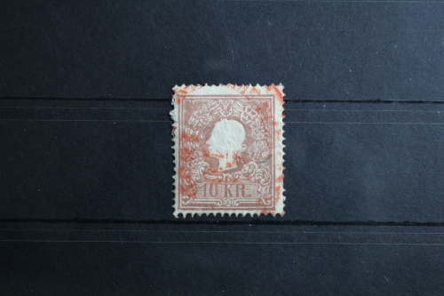 Österreich 14II gestempelt mit rotem Stempel #RT350