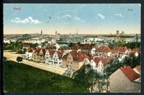 AK Neuss Totalansicht, coloriert 1921 gebraucht #IU943