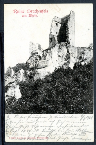 AK Drachenfels Burgruine 1901 gebraucht #IU949