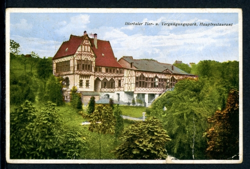 AK Solingen Hauptrestaurant Ittertaler Tier- und Vergnügungspark 1937 gebraucht #IU961