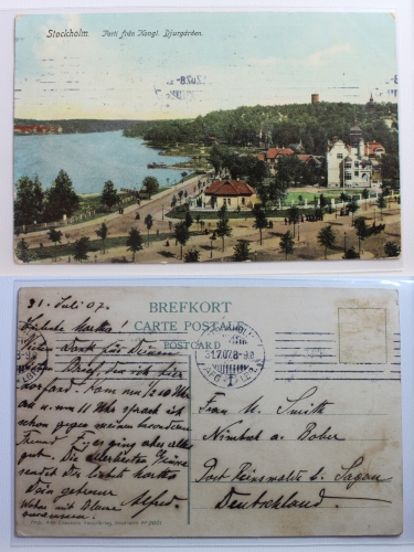 AK Stockholm Parti frán Kongl. Djurgárden 1907 gebraucht #PB851