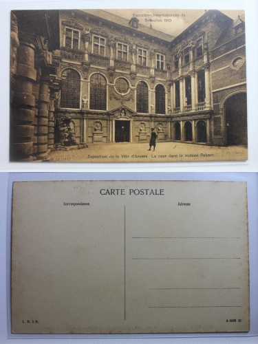 AK Brüssel Weltausstellung 1910 La cour dans la malson Rubens ungebraucht #PB873