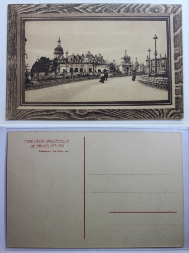 AK Brüssel Weltausstellung 1910 Restaurant " Au Chien vert" ungebraucht #PB875