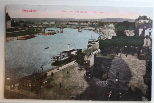 AK Dresden Blick von der kathol. Hofkirche 1910 gebraucht #PD008