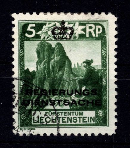 Liechtenstein Dienstmarken 1 A gestempelt gezähnt 10 1/2 #DHF02