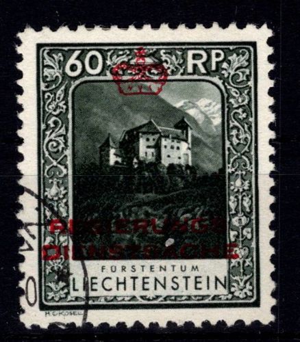 Liechtenstein Dienstmarken 7A gestempelt gezähnt 10 1/2 #DHF03