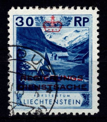 Liechtenstein Dienstmarken 4A gestempelt gezähnt 10 1/2 #DHF04