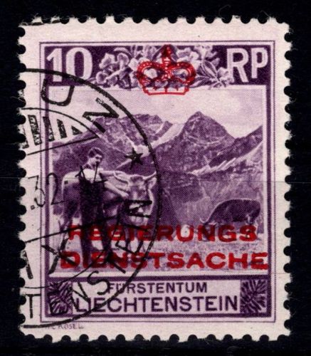 Liechtenstein Dienstmarken 2 A gestempelt gezähnt 10 1/2 #DHF08