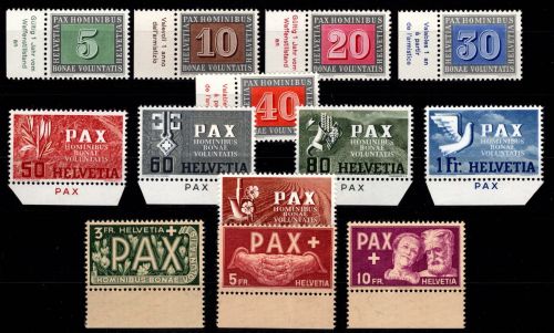 Schweiz 447-459 postfrisch mit Händlerzeichen #DHF64