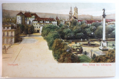 AK Stuttgart Altes Schloss mit Schlossplatz ungebraucht #PD038