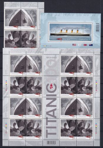 Kanada Block 156, ViererBl. 2812-2815 postfrisch Titanic #DHS05