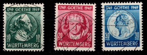 Französische Zone Württemberg 44-46 gestempelt #DIA88