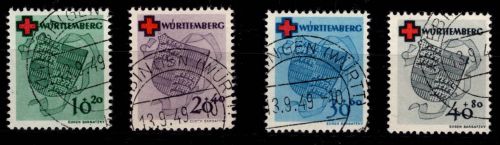 Französische Zone Württemberg 40-43 gestempelt #DIA89