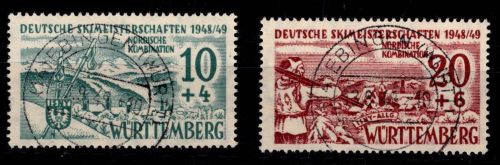 Französische Zone Württemberg 38-39 gestempelt #DIA90