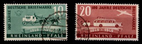 Französische Zone Rheinland-Pfalz 49-50 gestempelt #DIA95