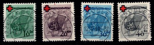 Französische Zone Rheinland-Pfalz 42-45 gestempelt #DIA96