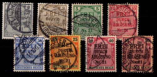 Deutsches Reich Dienstmarken 1-8 gestempelt #DIB70