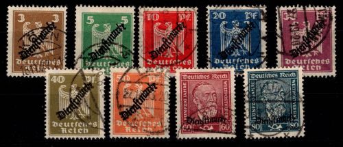 Deutsches Reich Dienstmarken 105-113 gestempelt #DIB92